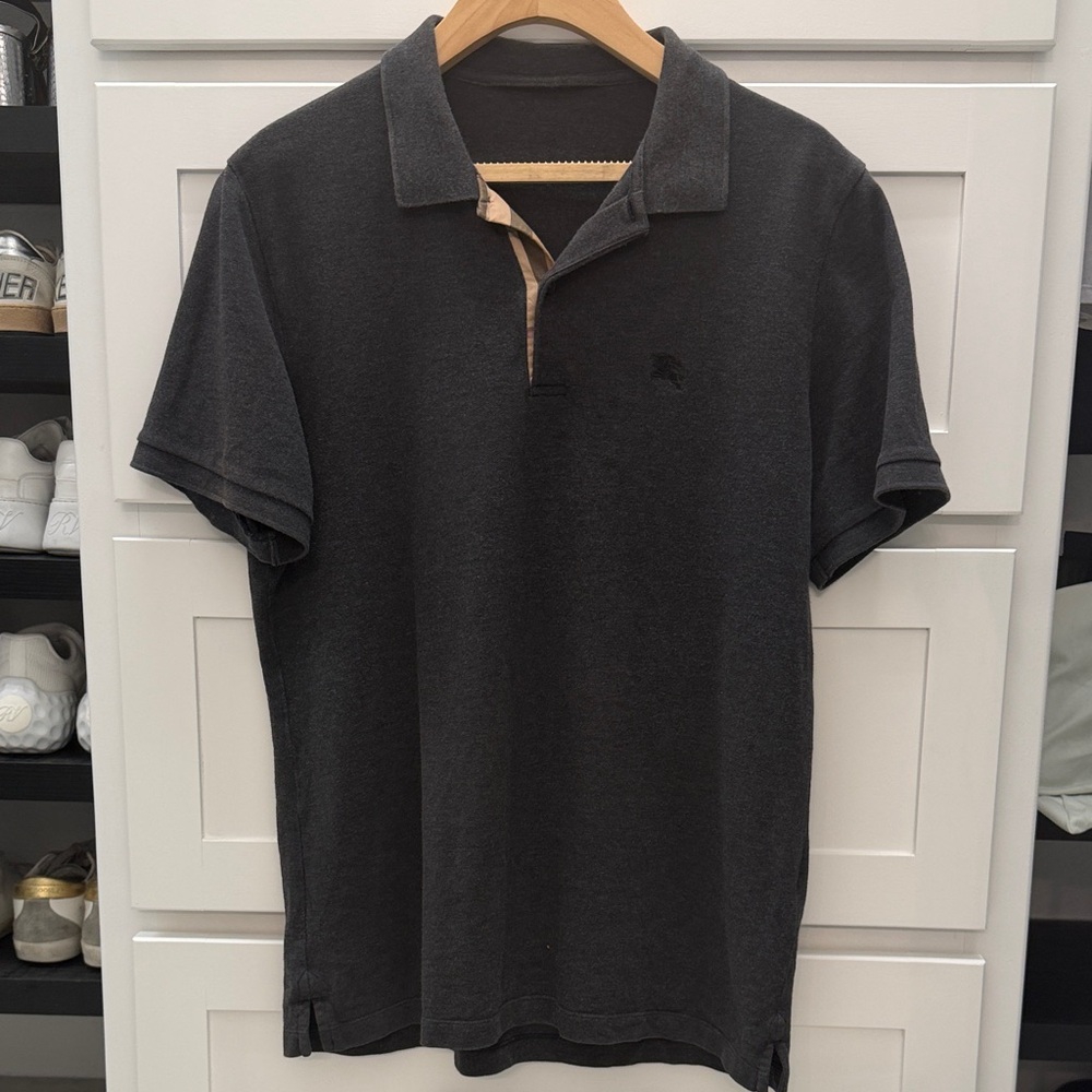 Burberry Men’s Dark Gray Polo Shirt